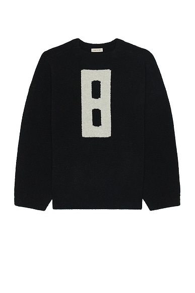 Fear of God Boucle Straight Neck Relaxed Sweater in Black