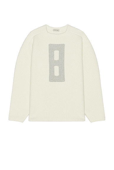 Shop Fear Of God Boucle Straight Neck Relaxed Sweater In Cream