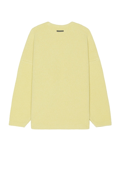Shop Fear Of God Virgin Wool Boucle Straight Neck Relaxed Sweater In Lemon Cream