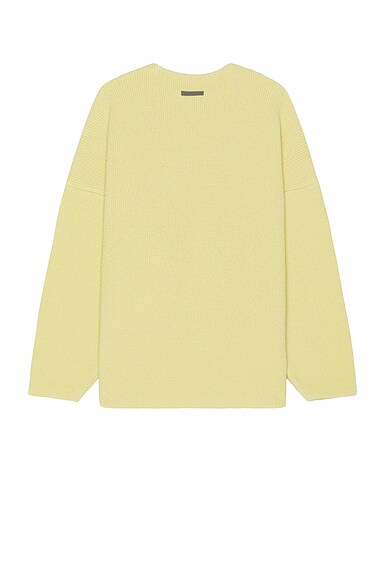 Fear Of God Virgin Wool Boucle Straight Neck Relaxed Sweater In Lemon Cream