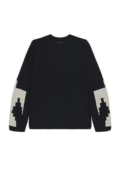 Shop Fear Of God Wool Cashmere Blend Thunderbird Full Zip Sweater In Melange Black