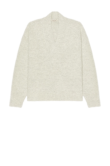 Fear of God Mohair Boucle Overlapped V-Neck Sweater in White