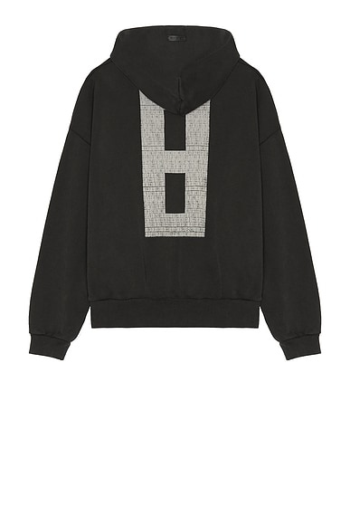 Fear of God Overlapped 8 Grey Print Hoodie in Black