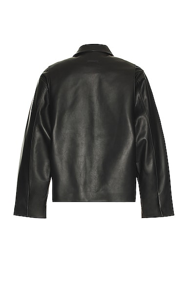Shop Fear Of God Eternal Leather Jacket In Black