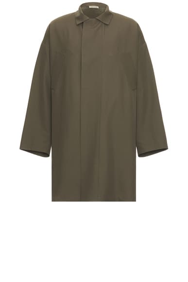 Shop Fear Of God Wool Crepe Trench In Wood