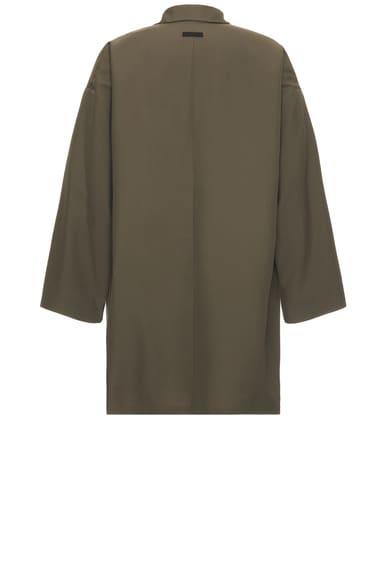 Shop Fear Of God Wool Crepe Trench In Wood