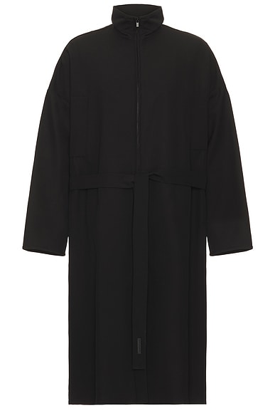 High Twist Wool High Neck Trench