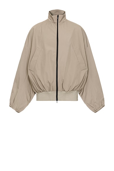 Fear of God Nylon Full Zip Hoodie in Bone FWRD