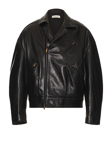 Fear of God Leather Motorcycle Jacket in Black