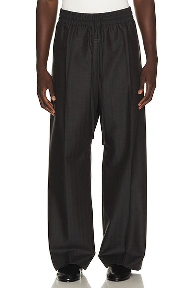 Fear of God Wide Leg Drawstring Pants in Grey Striped
