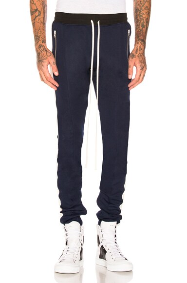 Double Knit Track Pant in Navy \u0026 Cream 