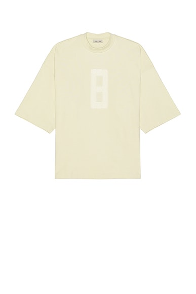 Embroidered 8 Milano Tee in Cream