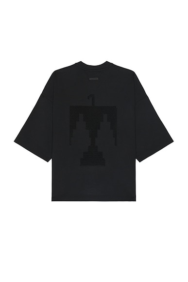 Fear of God Viscose Embroidered Thunderbird Milano Tee in Black