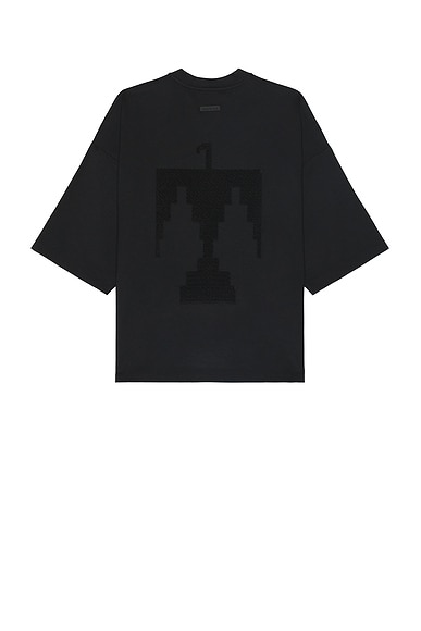 Fear of God Viscose Embroidered Thunderbird Milano Tee in Black