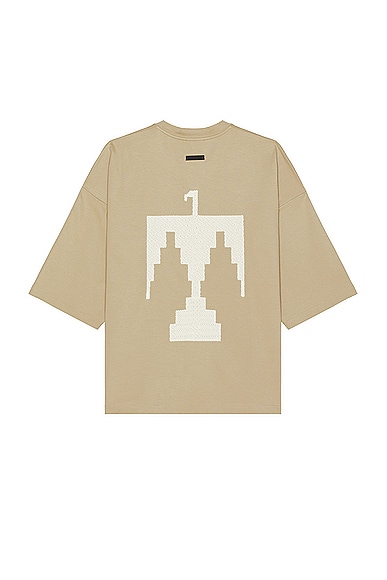 Fear of God Viscose Embroidered Thunderbird Milano Tee in Dune