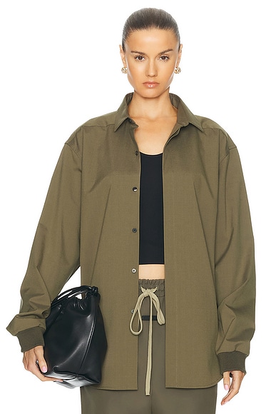 The Row Sporty Pouch in Dark Pine PLD | FWRD