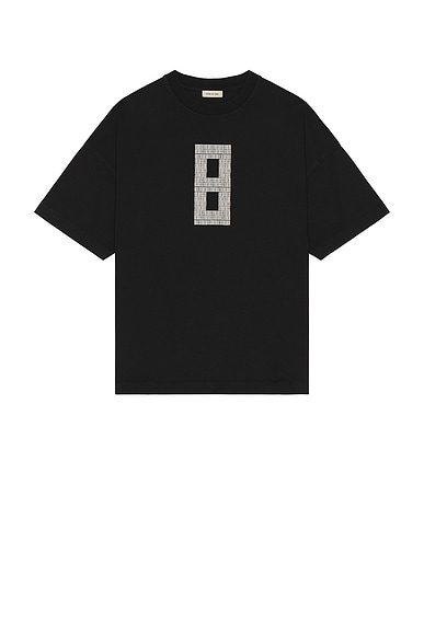 Fear of God Short Sleeve 8 Grey Print Tee in Black