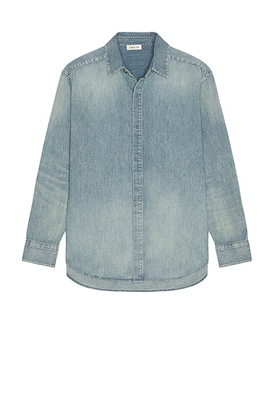 Denim Button Up Shirt in Indigo 2