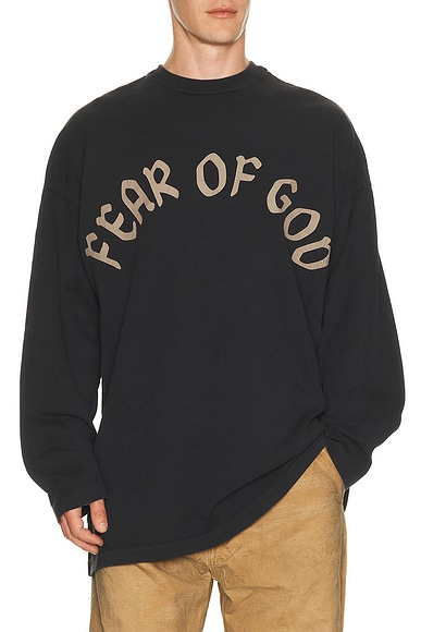 Heavyweight Jersey "Fear Of God, F Of G" Long Sleeve Tee