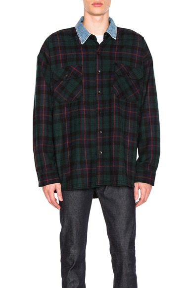 God Denim Collared Oversized Flannel 