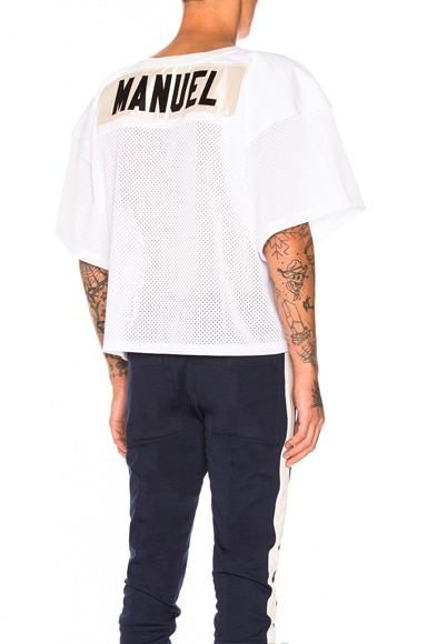 Fear of God Mesh Football Jersey in White | FWRD