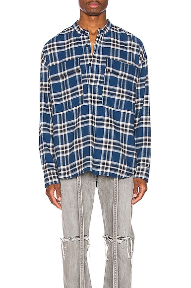fear of god plaid pullover henley