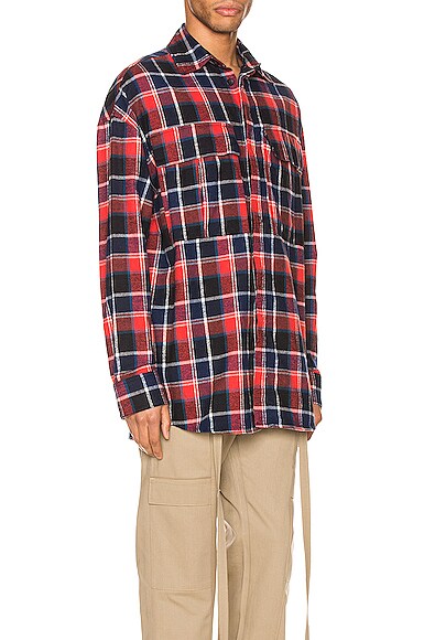 fear of god 海军蓝 and 红色格纹衬衫