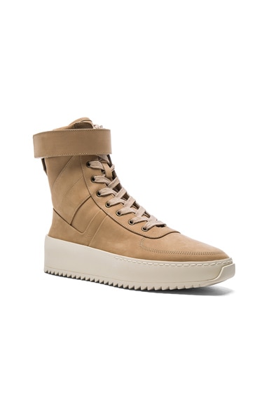 Nubuck Leather Military Sneakers