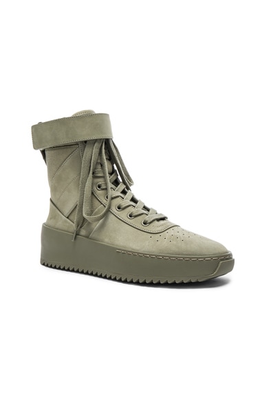 Nubuck Leather Military Sneakers