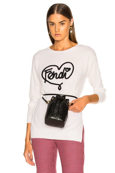 Asymmetric Hem Heart Sweater