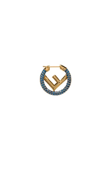 Mini Crystal Logo Hoop Single Earring