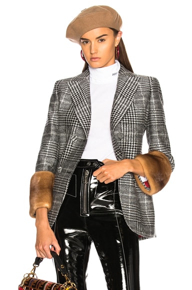 Fur cuff blazer Clearance