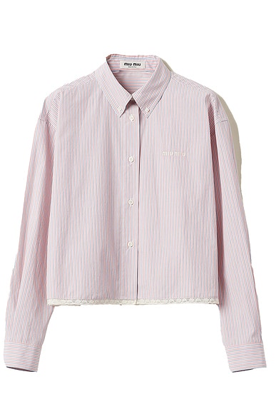 Y/Project x Jean-Paul Gaultier Body Morph Fitted Shirt in Pink & Khaki |  FWRD