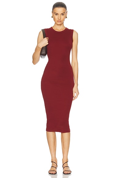 FLORE FLORE Esme Midi Dress in Syrah