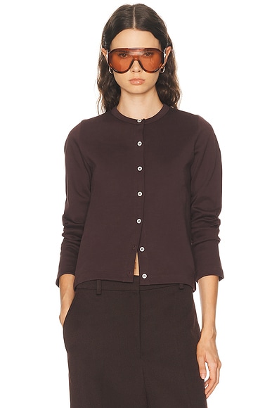 FLORE FLORE Poppy Cardigan in Choco Plum