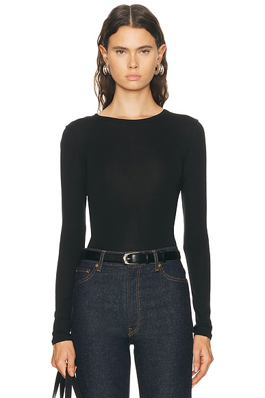 FLORE FLORE Olivia Long Sleeve Top in Black