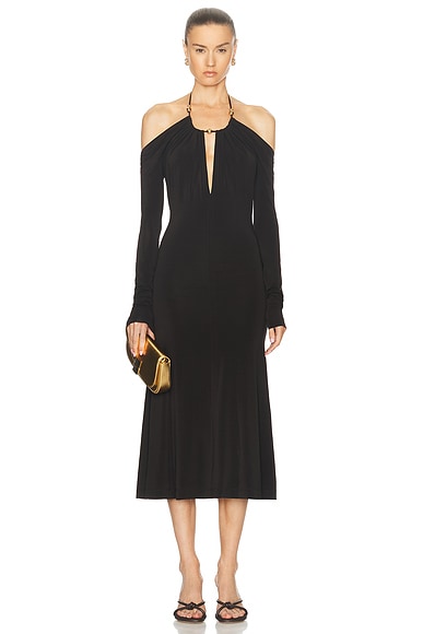 Bottega Veneta Half Moon Strap Pouch in Black & Gold | FWRD