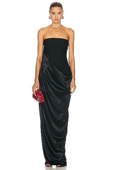 Draped Gown in Black