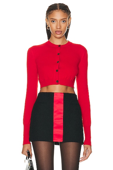 Ferragamo Buttoned Cropped Cardigan In Red