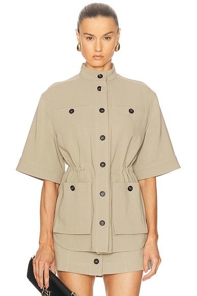 Ferragamo Short Sleeve Jacket in Sand
