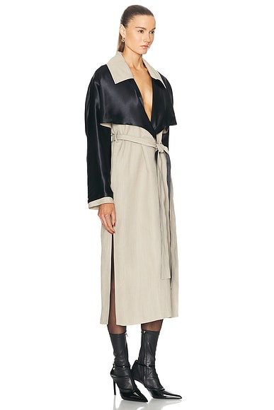 Ferragamo Trench Coat In Stone