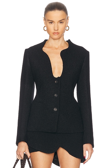 Ferragamo Single Breasted Blazer in Nero