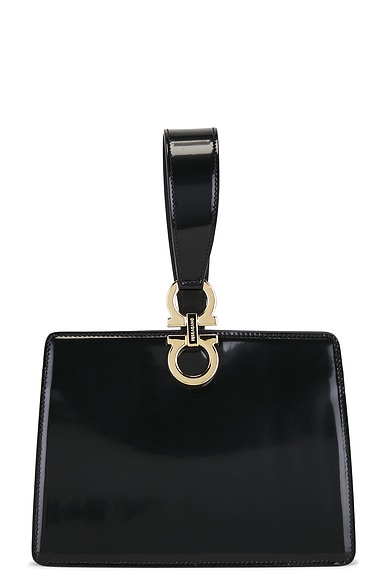 Ferragamo Wristband Clutch in Nero