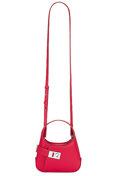 Ferragamo Arch Shoulder Mini Bag in Flame Red