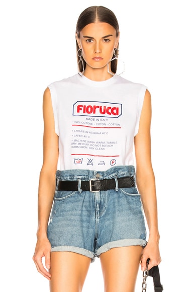 Boxy Label Tank In White