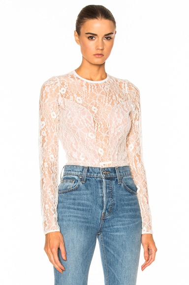 Chat Noir Lace Long Sleeve Bodysuit