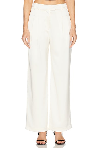 fleur du mal Satin Relaxed Pant in Vanilla