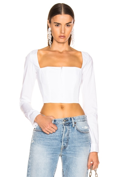 Straight Neck Long Sleeve Top