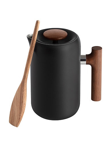Fellow Clara French Press in Matte Black & Walnut