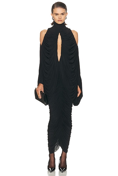 Draped Cut Out Maxi Dress